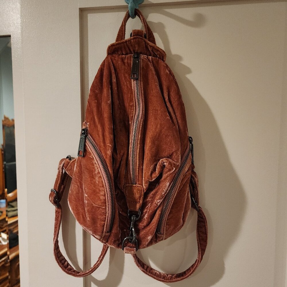 Rebecca Minkoff Medium Julian Soft Pink Velvet Backpack